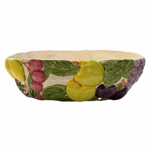 Vintage Shafford Fruit Du Jour Embossed Mixed Fruit Centerpiece Bowl Large